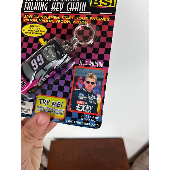 NWT Vintage The original Nascar Talking Key Chain Jeff Burton #99 - Picture 3 of 3